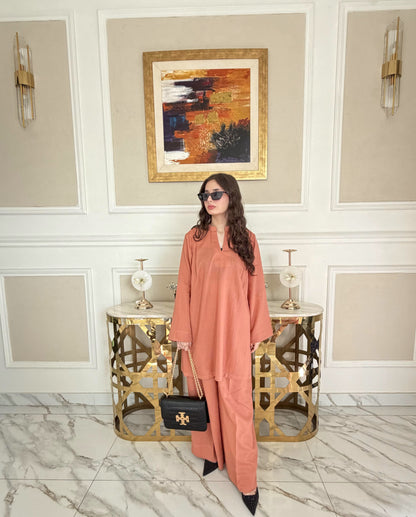 Coral Calm - 2 pc Stitched