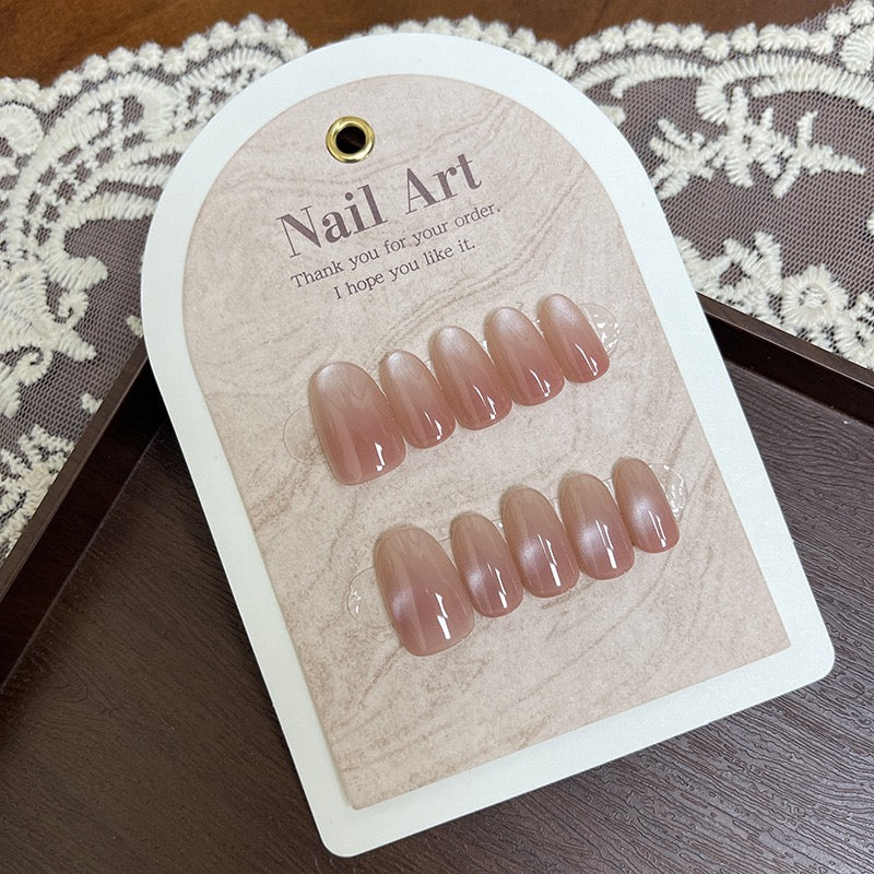 [PREMIUM] Cat eye Ombre Nails-1774-Almond nails- Free 24 -pc Sticker Sheet  included