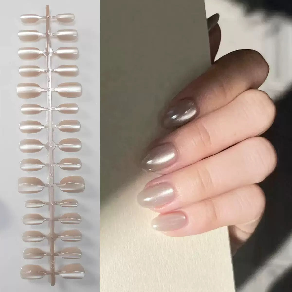 [PREMIUM] Handmade Cat-eye Reflective Nails-842- Free 24 pc Sticker Sheet  included