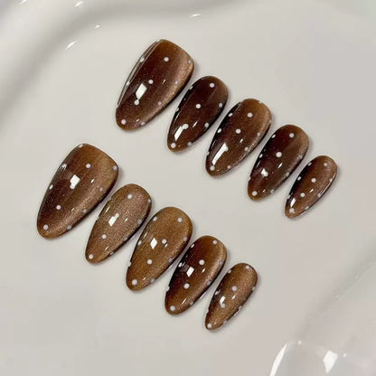 Handmade Cat-eye Reflective Nails-885- Free 24 pc Sticker Sheet  included