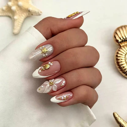 Nails-456-Almond nails- Free 24pc Sticker Sheet included