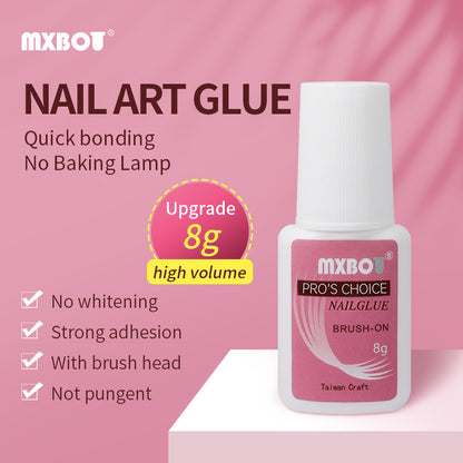 Strong Brush Nail Glue - tough glue for long stickiness - enough for many times use