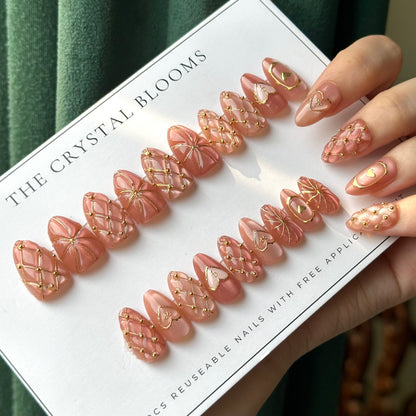 Premium Handmade 3D Nails-(30 nails) 07DJS- Free 24pc Sticker Sheet included