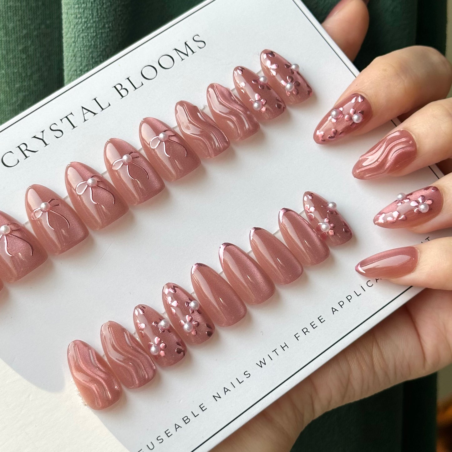 Premium Handmade 3D Nails-(30 nails) 05DJS- Free 24pc Sticker Sheet included