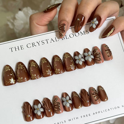 Premium Handmade 3D Nails-(30 nails) 21DJS- Free 24pc Sticker Sheet included