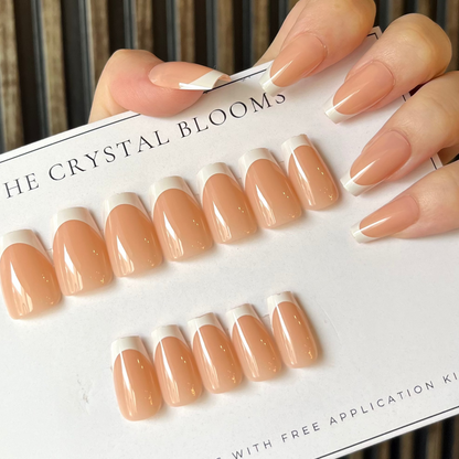 Square French Nails-2419 - Free 24 pc Sticker Sheet  included