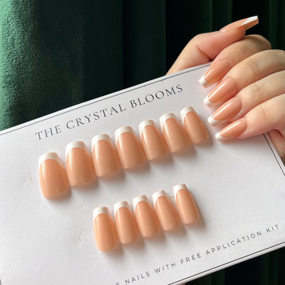 Square French Nails-2419 - Free 24 pc Sticker Sheet  included