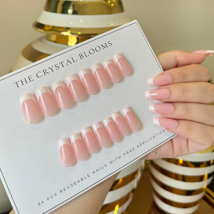 Nails-792-Medium Length Square nails - Free 24 pc Sticker Sheet included