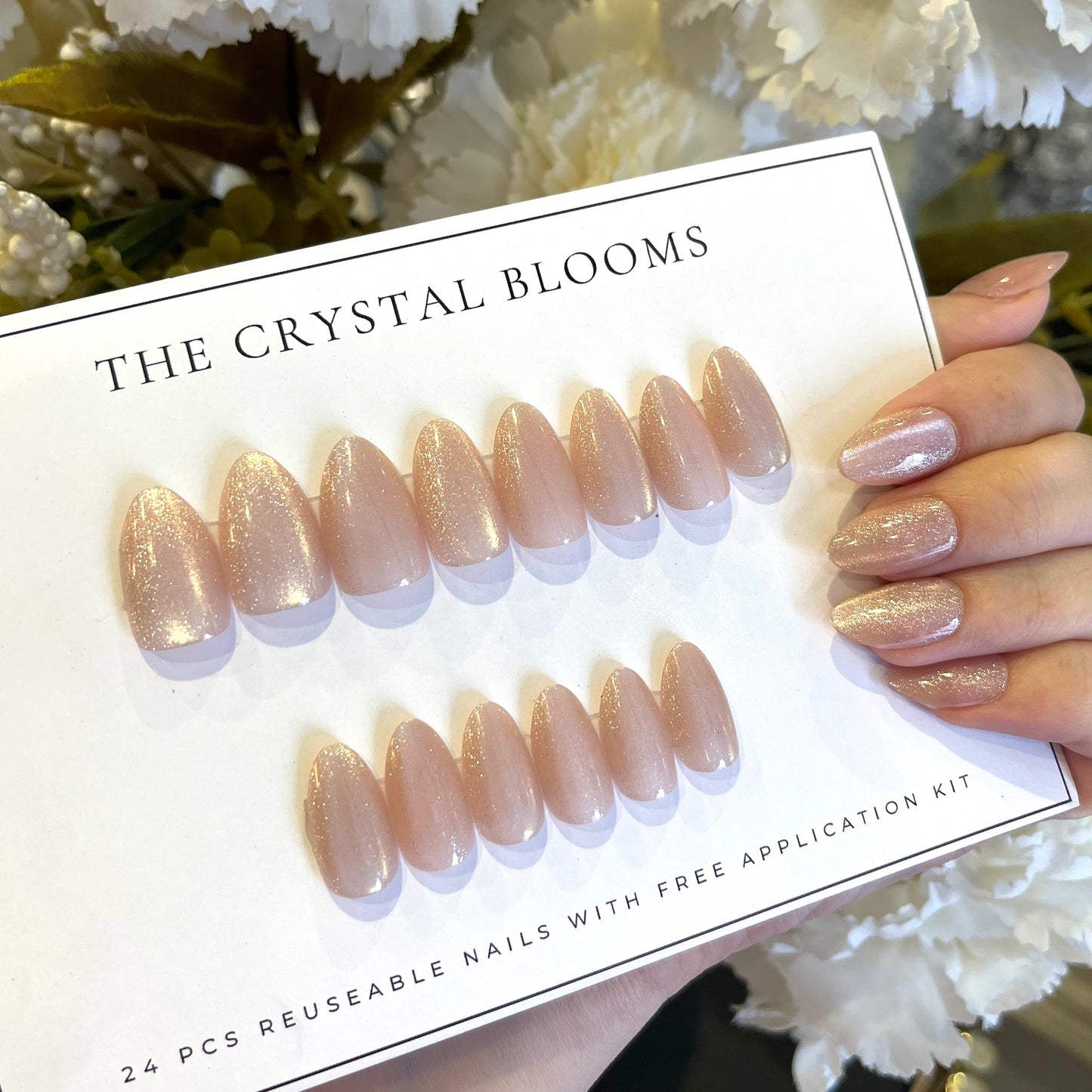 [PREMIUM] Handmade Cat-eye Shimmer Nails - 892- Free 24 pc Sticker Sheet included