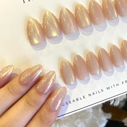 [PREMIUM] Handmade Cat-eye Shimmer Nails - 892- Free 24 pc Sticker Sheet included
