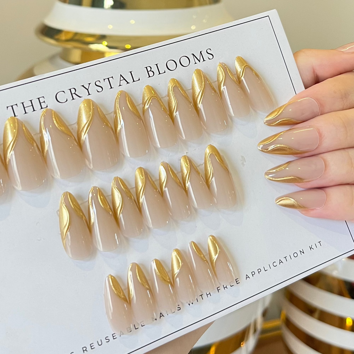 [Premium] 3D festive Nails-3877-Almond nails- Free 24 -pc Sticker Sheet  included