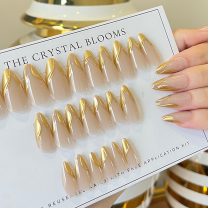 [Premium] 3D festive Nails-3877-Almond nails- Free 24 -pc Sticker Sheet  included