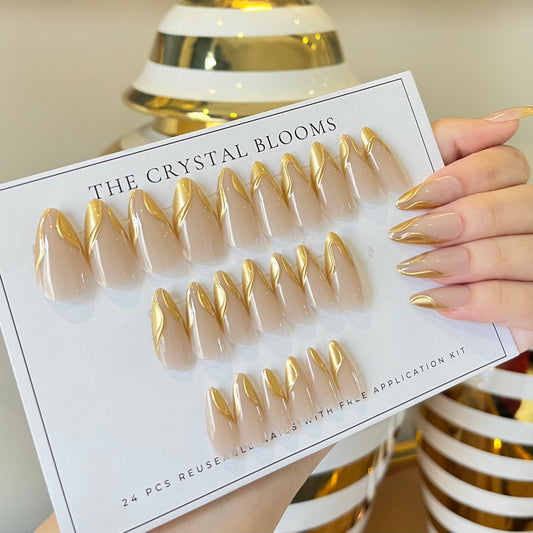 [Premium] 3D festive Nails-3877-Almond nails- Free 24 -pc Sticker Sheet  included