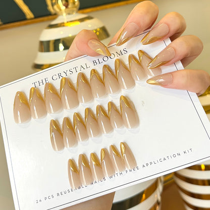 [Premium] 3D festive Nails-3877-Almond nails- Free 24 -pc Sticker Sheet  included