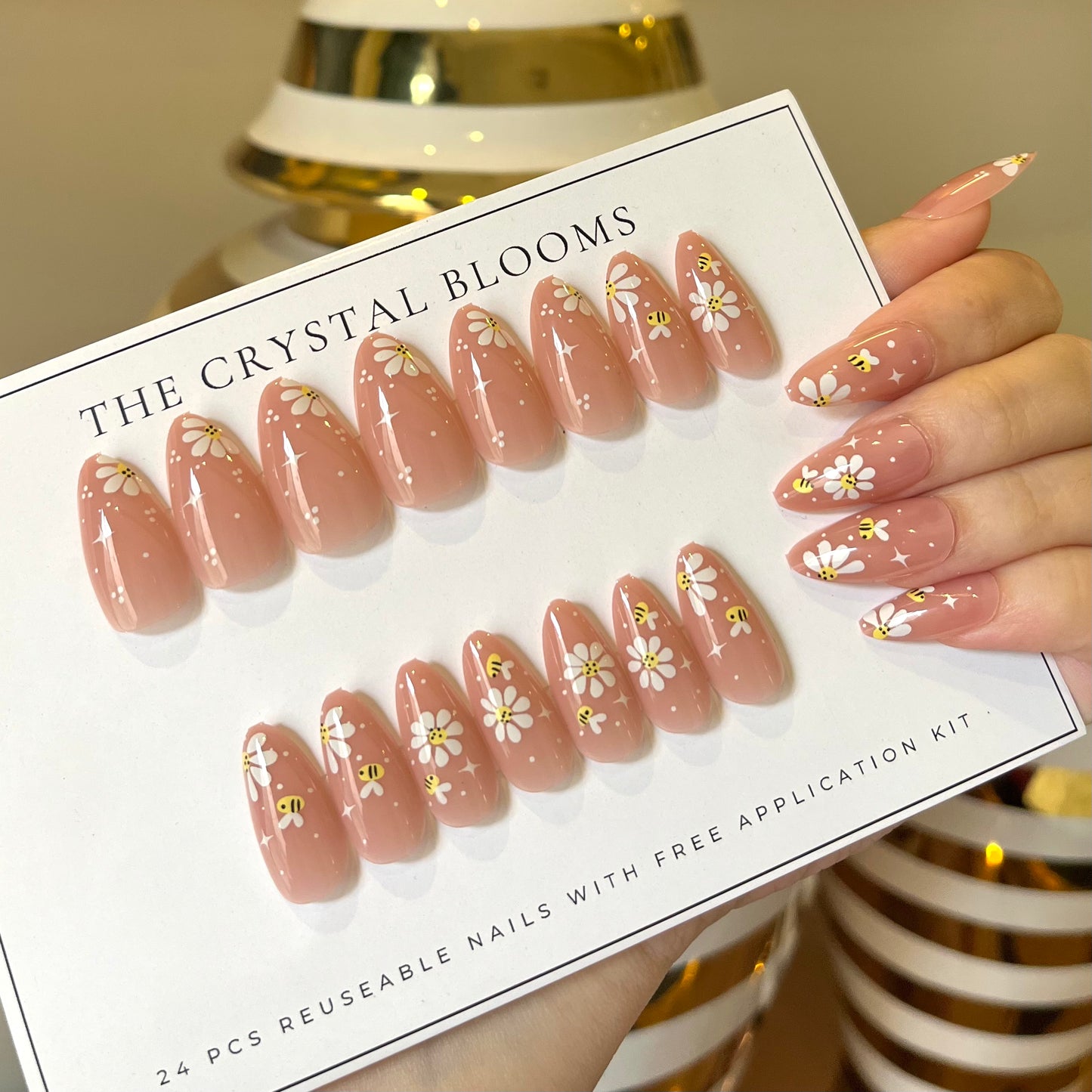 Nails-3287-Almond nails- Free 24pc Sticker Sheet included