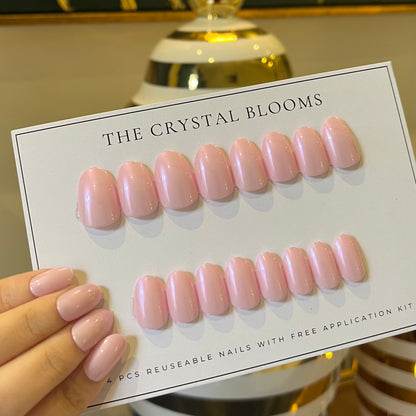 Nails-1340-Medium Length Almond nails- Free 24 Pc Stickers Sheet included