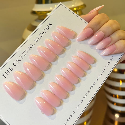 Nails-3262-Medium Length Almond nails- Free 24 pc Sticker Sheet included
