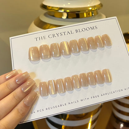 Handmade cat-eye Nails-098- 30 pcs in one pack3D handmade Nails-3099- Free 24 pc Sticker Sheet included