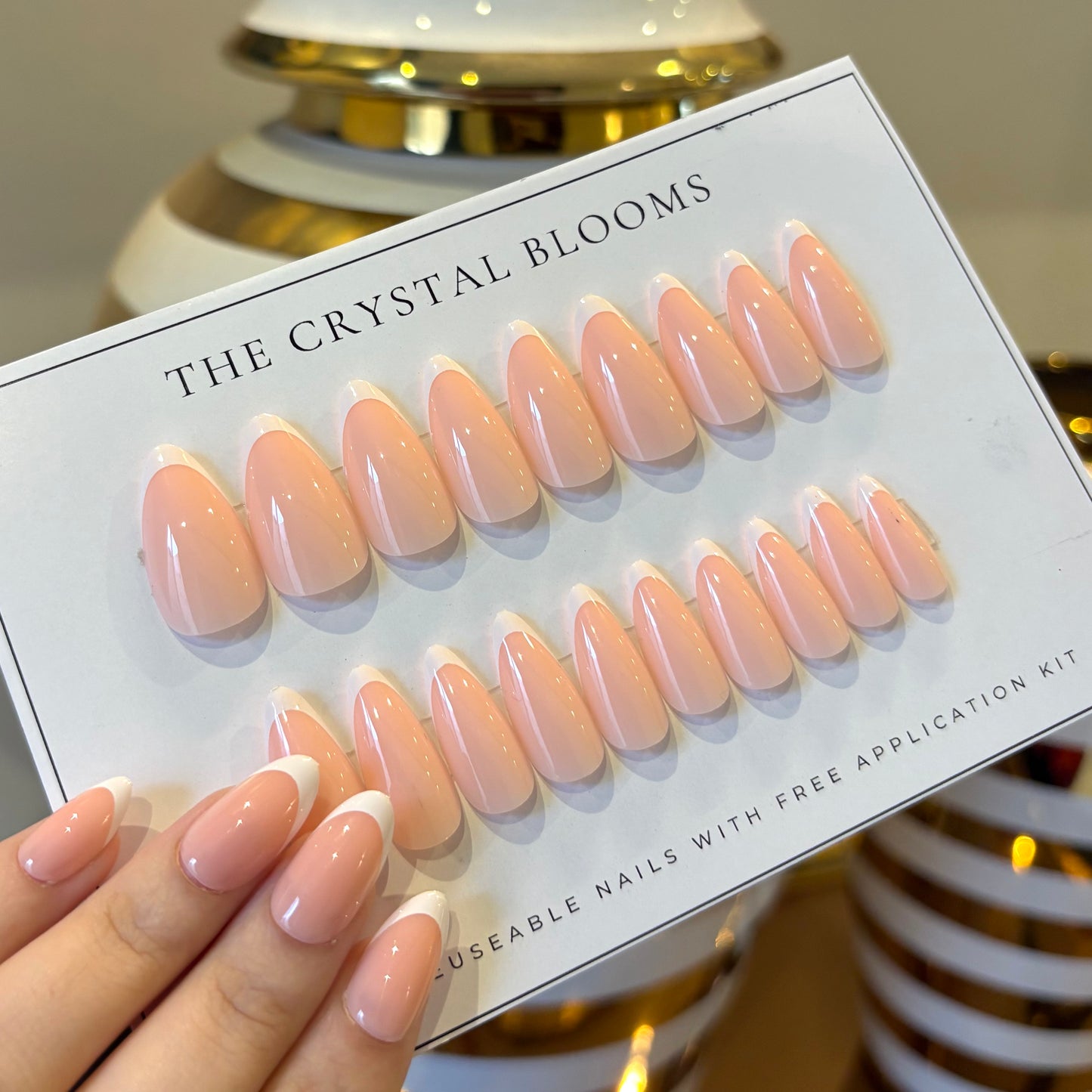 Nails-2152-Medium Length Almond nails- Free 24 pc Sticker Sheet included