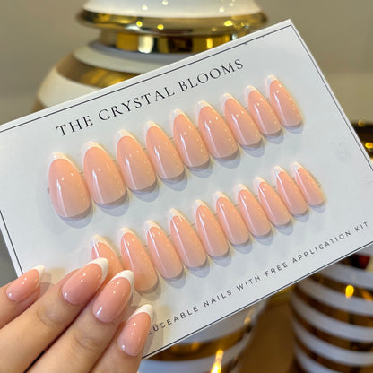 Nails-2152-Medium Length Almond nails- Free 24 pc Sticker Sheet included