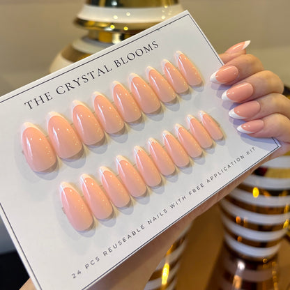 Nails-2152-Medium Length Almond nails- Free 24 pc Sticker Sheet included