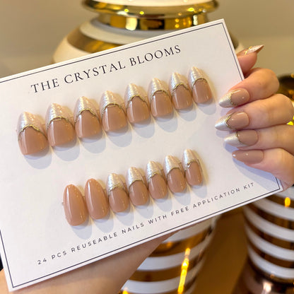 [Premium] 3D festive Nails-3726-Almond nails- Free 24 -pc Sticker Sheet  included