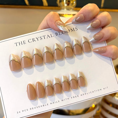 [Premium] 3D festive Nails-3726-Almond nails- Free 24 -pc Sticker Sheet  included