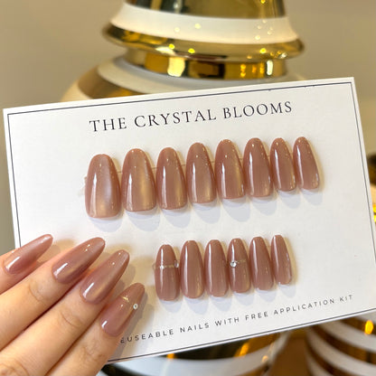 [PREMIUM] Handmade Cat-eye Reflective Nails-418- (1 strip- 30 nails) Free 24 pc Sticker Sheet  included