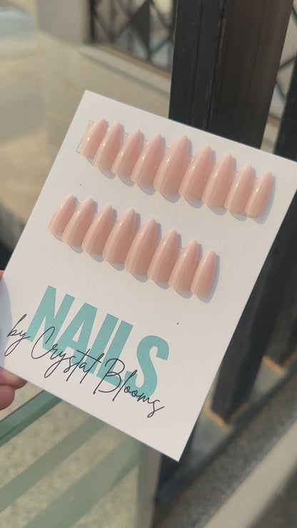 Nails-603-Medium Length Almond nails- Free 24 pc Sticker Sheet  included