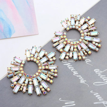 JCEarrings(Rhinestone XXL disks)-162-CL