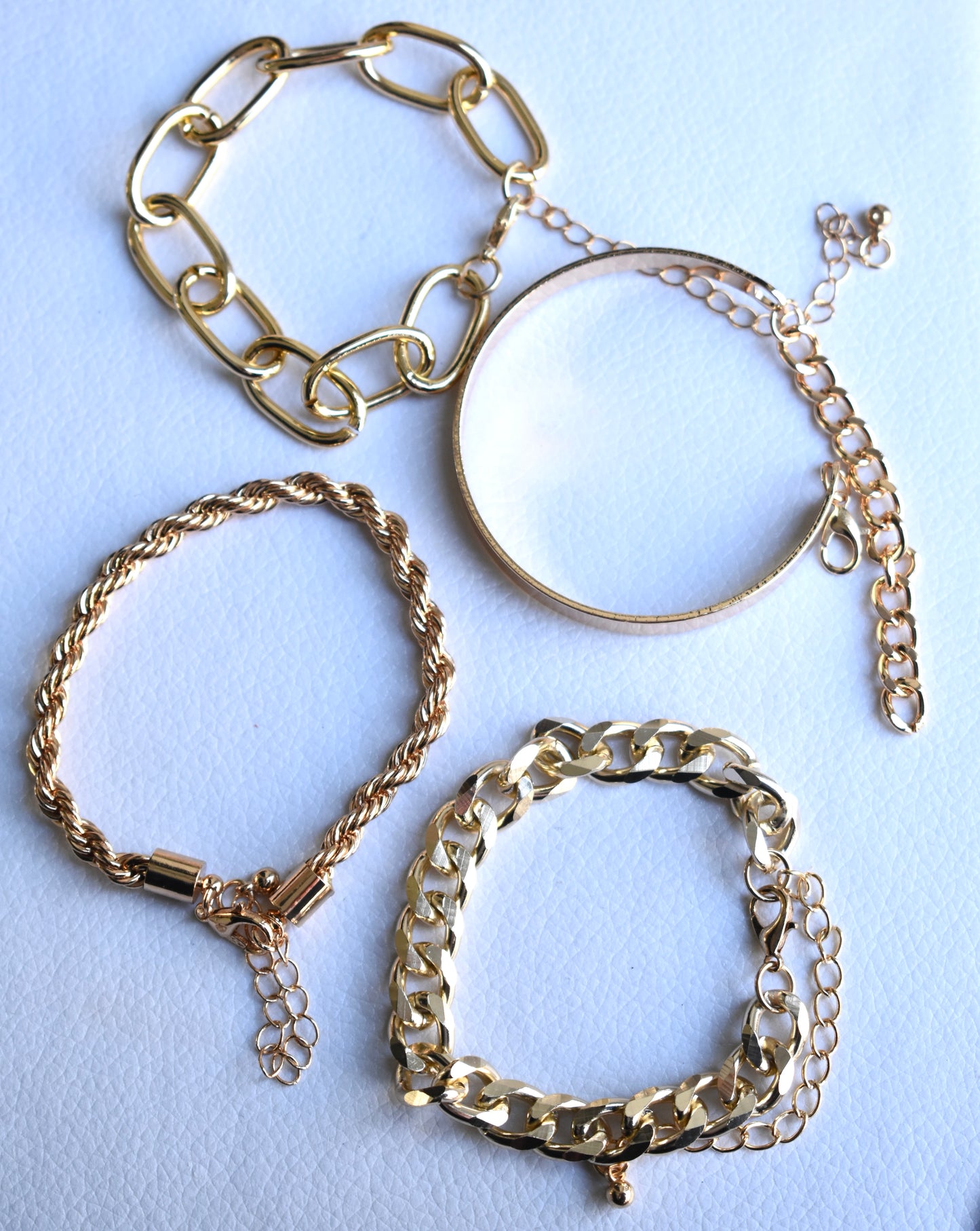 JBraceletSet - Bracelet set of 4 pcs- gold statement bracelets-PC35